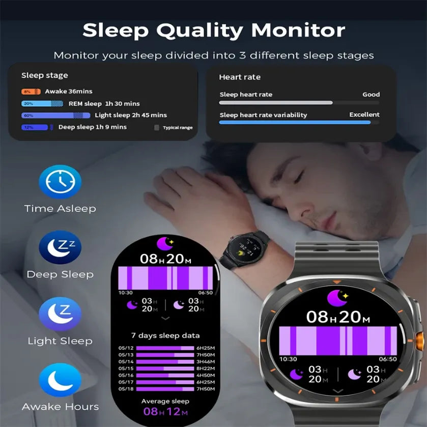 New Compass NFC GPS Track Bluetooth Call Smart Watch